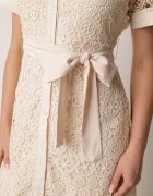 elsa.m by may Rochie cămașă Bej deschis Cu dantelă Cu cordon Ariata