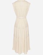 elsa.m by may Rochie cămașă Bej din Viscoză cu Bumbac Ornată cu Cordon Rivebia