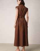 elsa.m by may Rochie Cămașă Maro Fără Mâneci Decorată cu curea cu Cataramă Phalixia