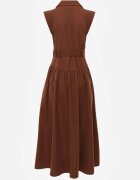 elsa.m by may Rochie Cămașă Maro Fără Mâneci Decorată cu curea cu Cataramă Phalixia