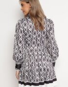 elsa.m by may Rochie Cămașă Mini Alb-Negru cu croială cloș cu curea Amburia