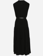elsa.m by may Rochie cămașă Neagră din Viscoză cu Bumbac Ornată cu curea Rivebia