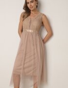 elsa.m by may Rochie Cloș Bej închis Din tul Cu dantelă Celila
