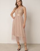 elsa.m by may Rochie Cloș Bej închis Din tul Cu dantelă Celila