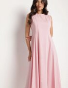 elsa.m by may Rochie Cloș Roză cu Bumbac și Viscoză Decorată cu Crăpătură pe Picior Devirael