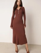 elsa.m by may Rochie cu model în dungi din tricot de viscoză cu guler și nasturi Juith Maro