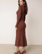 elsa.m by may Rochie cu model în dungi din tricot de viscoză cu guler și nasturi Juith Maro