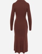 elsa.m by may Rochie cu model în dungi din tricot de viscoză cu guler și nasturi Juith Maro