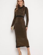 elsa.m by may Rochie Czarno-Aurie Maxi în Ținte Strălucitoare Sablette