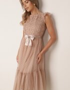 elsa.m by may Rochie de cocktail Bej cu bust din dantelă și fustă din tul Sleda