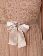 elsa.m by may Rochie de cocktail Bej cu bust din dantelă și fustă din tul Sleda
