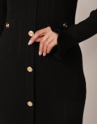 elsa.m by may Rochie din tricot asortată din vâscoză cu volane și nasturi Ivry Neagră