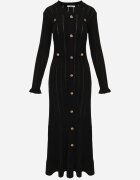 elsa.m by may Rochie din tricot asortată din vâscoză cu volane și nasturi Ivry Neagră