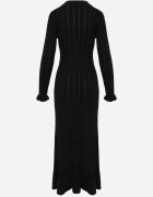 elsa.m by may Rochie din tricot asortată din vâscoză cu volane și nasturi Ivry Neagră