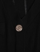 elsa.m by may Rochie din tricot asortată din vâscoză cu volane și nasturi Ivry Neagră