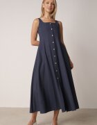 elsa.m by may Rochie Evazată Bleumarin cu bumbac vâscoză și nasturi Appeia