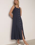elsa.m by may Rochie Evazată Bleumarin cu bumbac vâscoză și nasturi Appeia