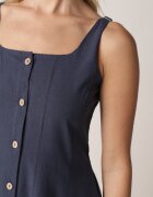 elsa.m by may Rochie Evazată Bleumarin cu bumbac vâscoză și nasturi Appeia