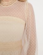 elsa.m by may Rochie evazată maxi cu dantelă bej Jorissa