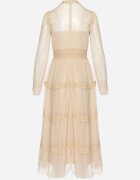 elsa.m by may Rochie evazată maxi cu dantelă bej Jorissa