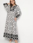 elsa.m by may Rochie Evazată Neagră cu Viscoză și Volan Efanelisa