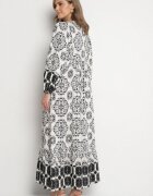 elsa.m by may Rochie Evazată Neagră cu Viscoză și Volan Efanelisa