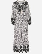 elsa.m by may Rochie Evazată Neagră cu Viscoză și Volan Efanelisa