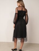 elsa.m by may Rochie Evazată Neagră de Tul cu Dantelă Llaudia