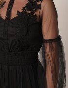 elsa.m by may Rochie Evazată Neagră de Tul cu Dantelă Llaudia