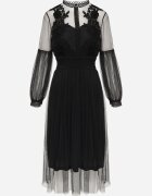 elsa.m by may Rochie Evazată Neagră de Tul cu Dantelă Llaudia