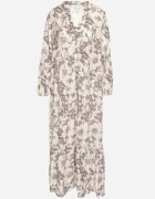 elsa.m by may Rochie Gri De Bumbac Evazată Florală Efadora