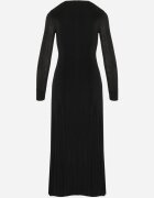 elsa.m by may Rochie Lungă Neagră cu Decolteu Ornat și Detalii Bijuterie Nerosha