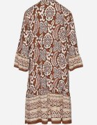 elsa.m by may Rochie Maro din Viscoză Evazată cu Volane Florală Nolsemi