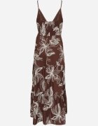 elsa.m by may Rochie Maro Petrecută din Viscoză Decorată cu Broderii și Șnur Liramene