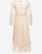 elsa.m by may Rochie Maxi Bej închis cu croială evazată cu dantelă decorativă și tul Steilla