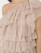 elsa.m by may Rochie Mini Bej deschis pe un umăr Asimetrică cu volane Nomenta
