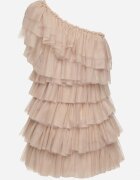 elsa.m by may Rochie Mini Bej deschis pe un umăr Asimetrică cu volane Nomenta