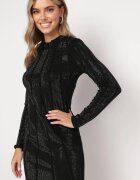 elsa.m by may Rochie Mini Mulată Neagră cu Strasuri Fixate