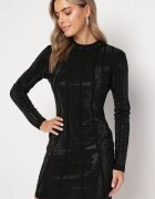 elsa.m by may Rochie Mini Mulată Neagră cu Strasuri Fixate