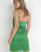 elsa.m by may Rochie Mini Verde cu bretele reglabile decorată cu franjuri Tristi