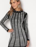 elsa.m by may Rochie Mulată Mini Negru-Argintiu Cu strasuri aplicate