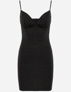 elsa.m by may Rochie Neagră Ajustată cu Fir Sclipitor Elizia
