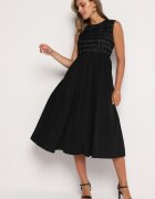elsa.m by may Rochie Neagră Cintrată fără mâneci cu evazare și elastic în talie Vimareth