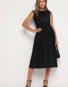 elsa.m by may Rochie Neagră Cintrată fără mâneci cu evazare și elastic în talie Vimareth