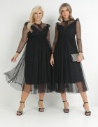 elsa.m by may Rochie neagră cu dantelă și tul Nemila