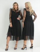 elsa.m by may Rochie neagră cu dantelă și tul Nemila