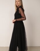 elsa.m by may Rochie neagră cu dantelă și tul Nemila