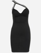 elsa.m by may Rochie neagră cu Partea Superioară Asimetrică și Circonii Hemuva