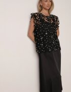 elsa.m by may Rochie neagră de satin cu bretele din viscoză și bumbac cu narută Messishis