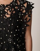 elsa.m by may Rochie neagră de satin cu bretele din viscoză și bumbac cu narută Messishis